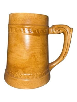 Vintage English Studio Pottery Tankard Signed B Tabb Brown Stoneware Mug - Thumbnail 5