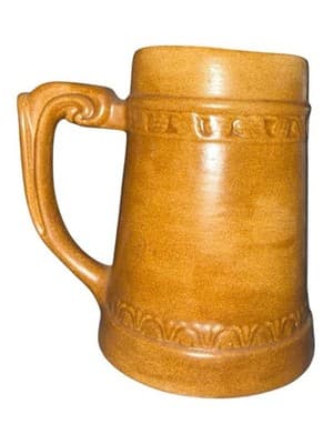Vintage English Studio Pottery Tankard Signed B Tabb Brown Stoneware Mug - Thumbnail 6