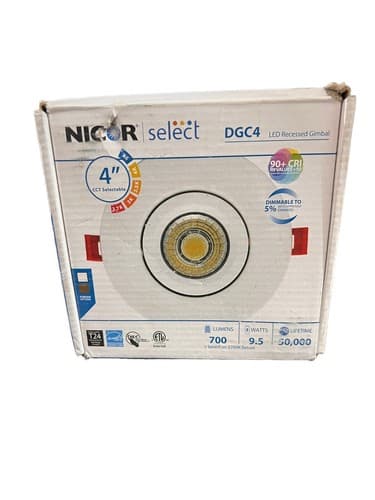 NICOR DGC 4 Inch White Wattage/CCT Selectable Canless Adjustable Gimbal LED - Thumbnail 2