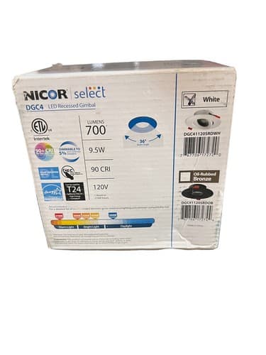 NICOR DGC 4 Inch White Wattage/CCT Selectable Canless Adjustable Gimbal LED - Thumbnail 3