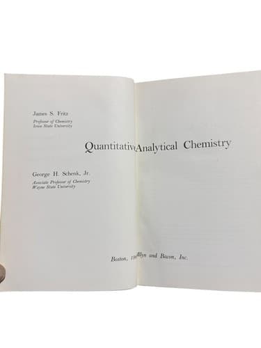 Vintage 1966 Quantitive Analytical Chemistry Fritz & Schenk Allyn & Bacon - Thumbnail 4
