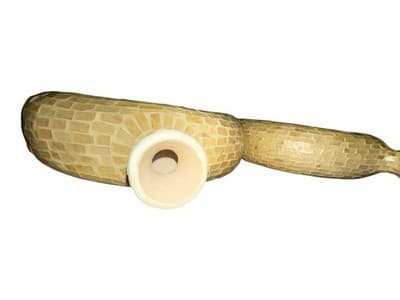 Pair Mosaic Ring Vases Decorative Tabletop Sculptures Beige 15” Modern - Thumbnail 5