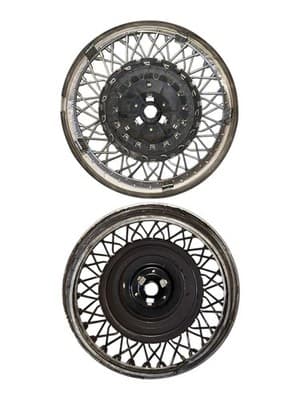 1990 Cadillac DeVille Wire Spoke Wheel Covers Hubcaps 15” OEM Set of 2 - Thumbnail 7