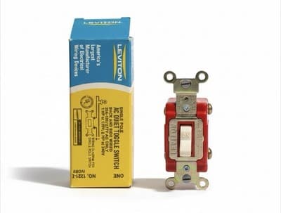 NOS (Lot Of 3) Leviton 1221-I Ivory Single Pole Toggle Switch 20A 120/277V AC - Thumbnail 2