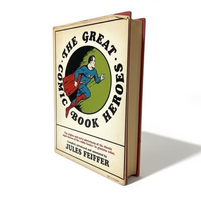 THE GREAT COMIC BOOK HEROES By JULES FEIFFER 1965 HC/DJ 1st ED - Image 1