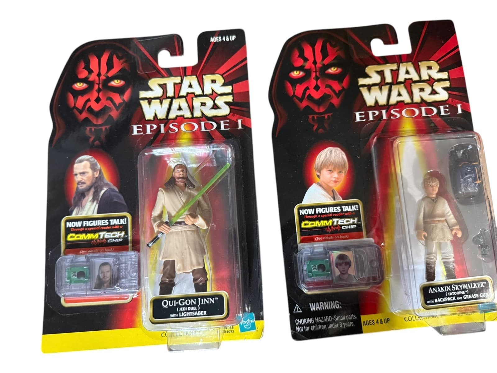 VTG 1998 Star Wars Episode 1 Hasbro Figures Qui-Gon Jinn Anakin Skywalker Set - Thumbnail 3