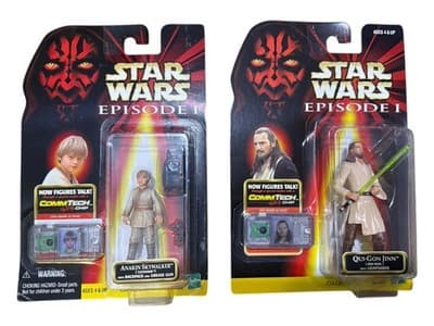Vintage Star Wars Episode 1 Commtech Lot of 5 Action Figures on Cards - Thumbnail 2