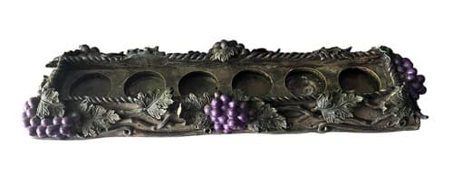 Grape Vineyard Wine Bottle Holder Rack Resin Decorative 5-Slot Rustic Decor - Image 1