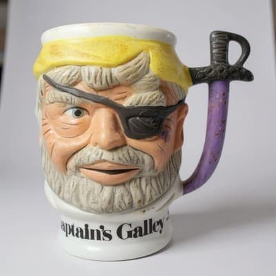 Vintage Captain’s Galley Pirate Head Ceramic Mug Sword Handle Collectible - Thumbnail 3