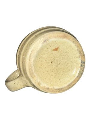 Rustic Speckled Tan Stoneware Barrel Mug - Thumbnail 3