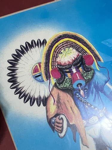 Native American Kachina Painting Signed 16/30 Artist Unknown Framed - Thumbnail 9