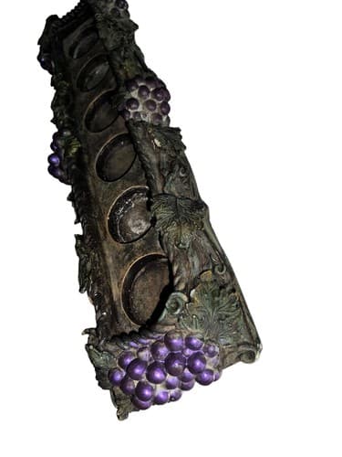 Grape Vineyard Wine Bottle Holder Rack Resin Decorative 5-Slot Rustic Decor - Thumbnail 6
