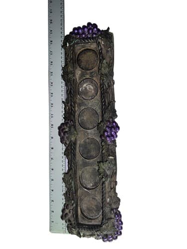 Grape Vineyard Wine Bottle Holder Rack Resin Decorative 5-Slot Rustic Decor - Thumbnail 2