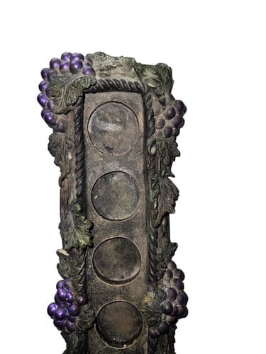 Grape Vineyard Wine Bottle Holder Rack Resin Decorative 5-Slot Rustic Decor - Thumbnail 4