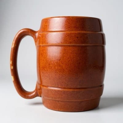 Vintage "Happy Days are Here Again" Barrel Mug Hull Pottery 497 - Thumbnail 2