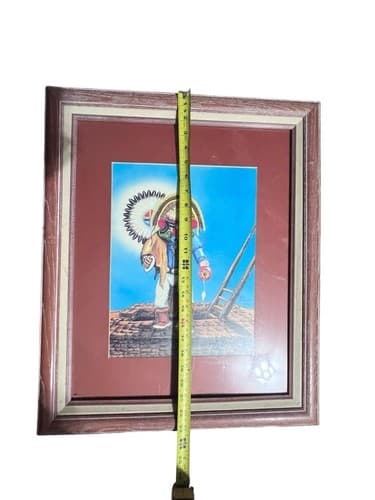 Native American Kachina Painting Signed 16/30 Artist Unknown Framed - Thumbnail 12