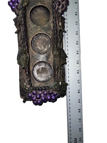 Grape Vineyard Wine Bottle Holder Rack Resin Decorative 5-Slot Rustic Decor - Thumbnail 3