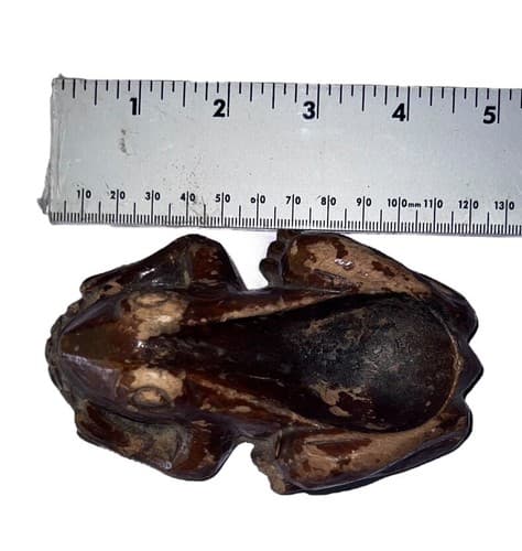 Hand-Carved Wooden Frog Figurine Small Tribal Folk Art Decor - Thumbnail 3