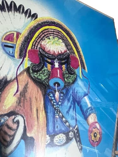 Native American Kachina Painting Signed 16/30 Artist Unknown Framed - Thumbnail 8