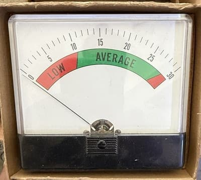 Vintage Automotive Vacuum Gauge 0-30 inHg Low Average Zones SL 011264 NOS - Image 1