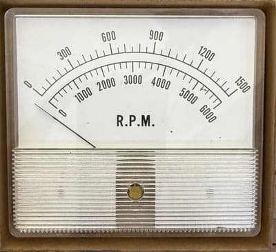 Vintage Honeywell Analog RPM Tachometer Gauge 0-6000 Panel Mount NOS 614-55535 - Image 1