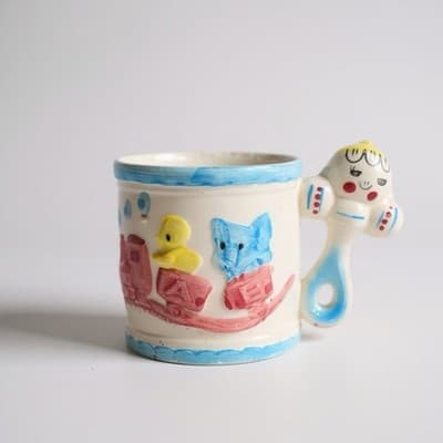 Rubens Originals Vintage 1950s-60s Made in Japan Children’s Ceramic Mug Pair - Thumbnail 3