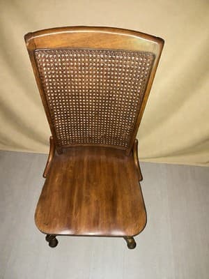 Vintage Caned Back Oak Wood Office, Bankers Rolling Swivel Chair - Nice!! - Thumbnail 5