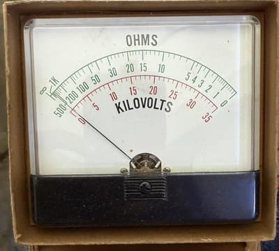 Vintage Analog Ohmmeter Kilovoltmeter Gauge SL 1669 NOS 614-41730 - Image 1
