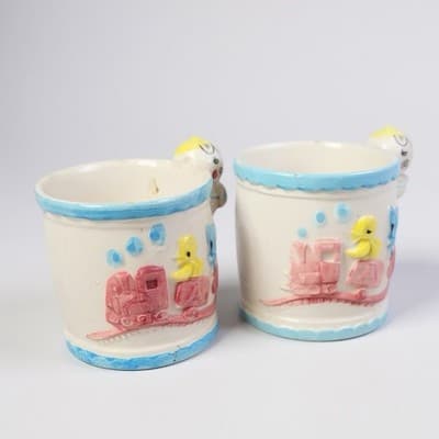 Rubens Originals Vintage 1950s-60s Made in Japan Children’s Ceramic Mug Pair - Thumbnail 2