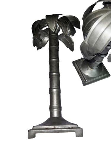 Vintage Set Privet House Galvanized KEY WEST PALM TREE Candle Stick - Thumbnail 4