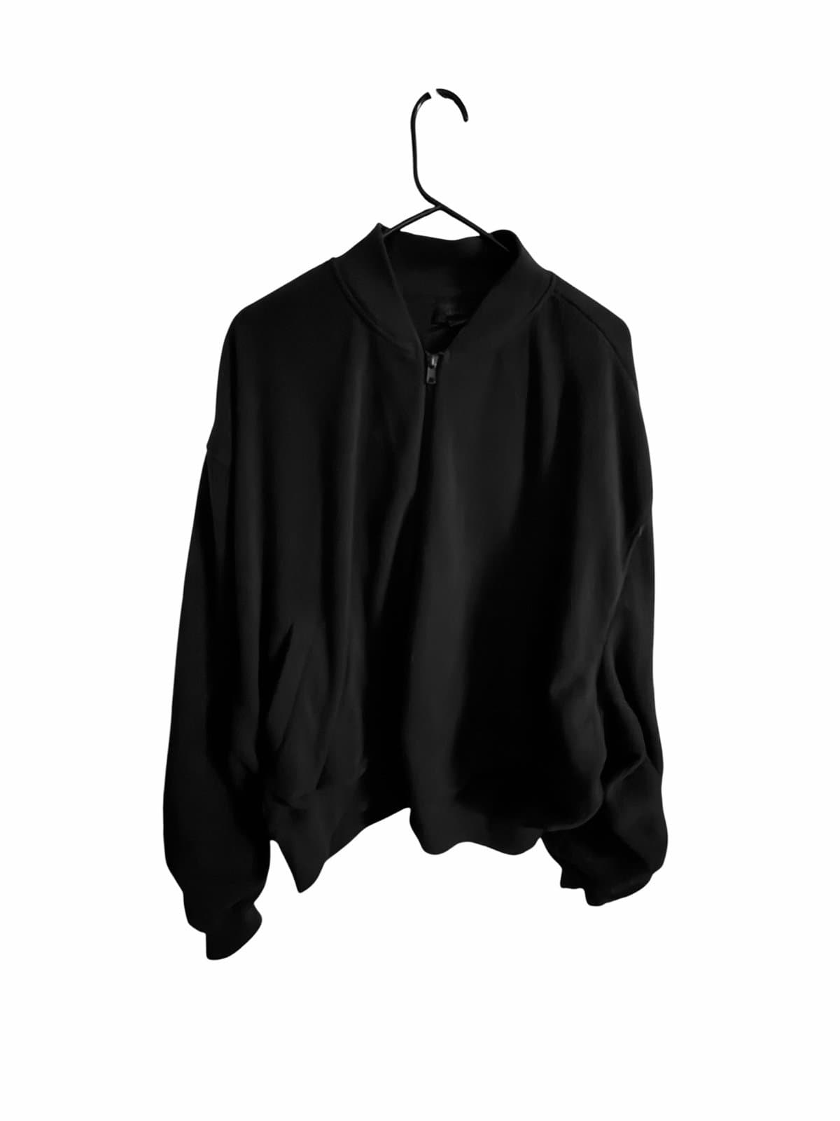 SKIMS Fleece Bomber Jacket in Black Onyx Size Large - Thumbnail 3