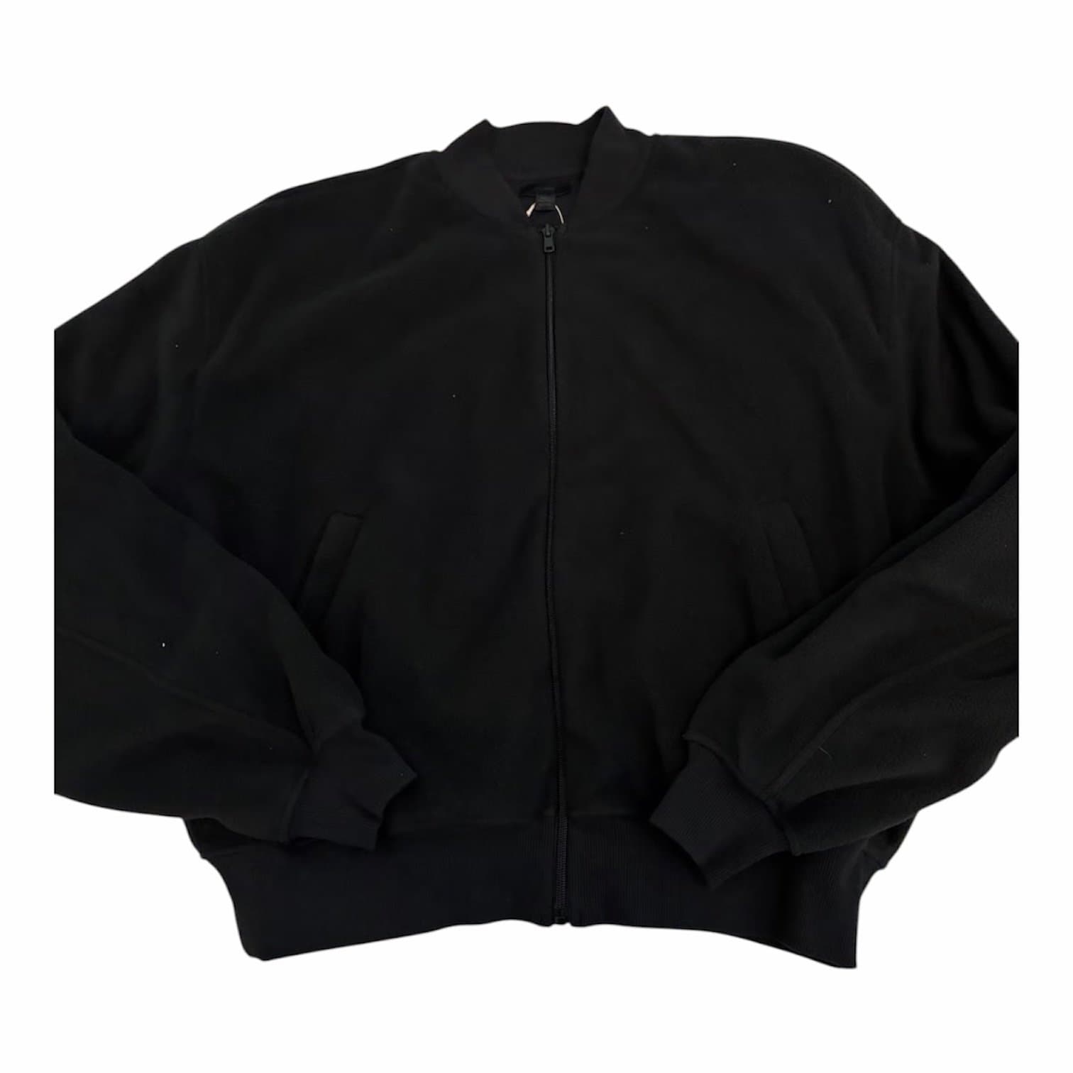 SKIMS Fleece Bomber Jacket in Black Onyx Size Large - Thumbnail 2