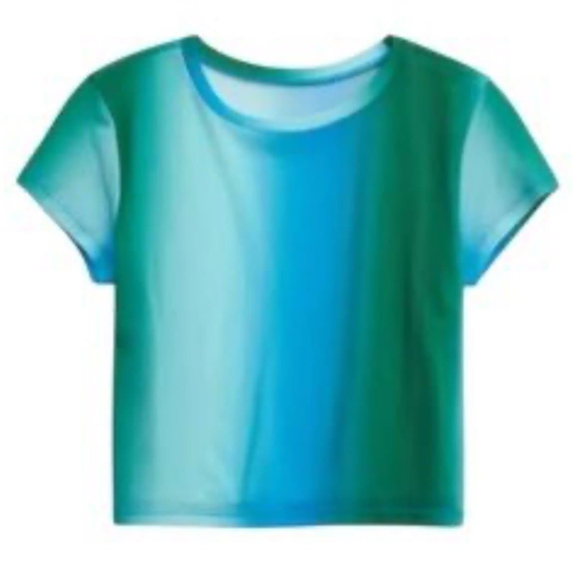 Aerie Blue Green Ombré Mesh Crop Top NWT Size Medium - Image 1