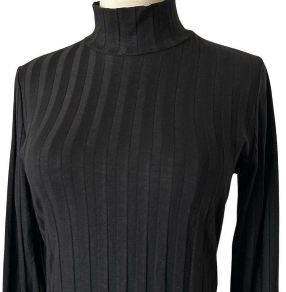Reformation Libra Ribbed Slit Dress in Black Size XL NWT - Thumbnail 4