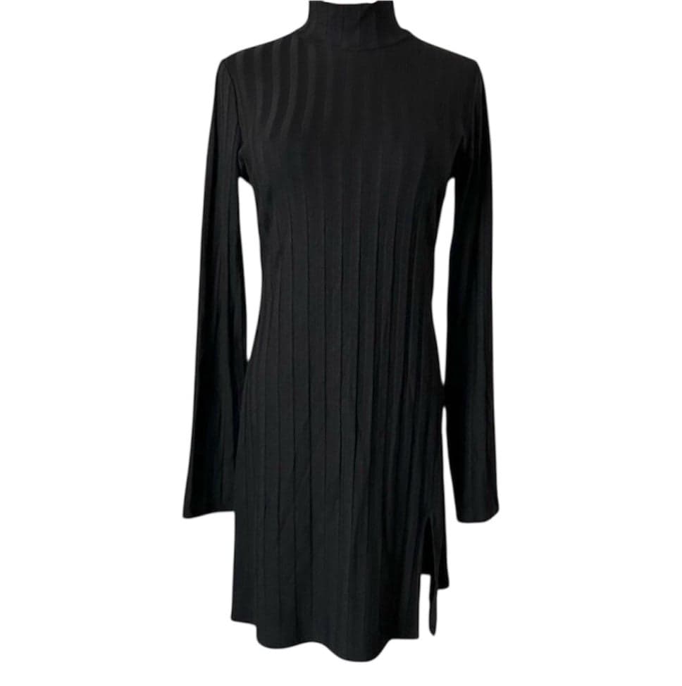 Reformation Libra Ribbed Slit Dress in Black Size XL NWT - Image 1