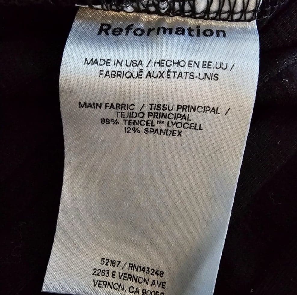 Reformation Libra Ribbed Slit Dress in Black Size XL NWT - Thumbnail 6