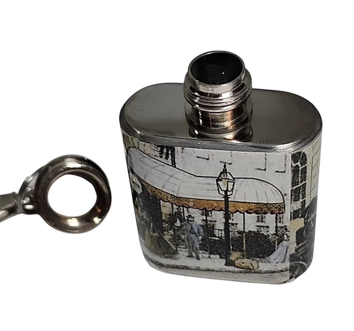 Stainless Steel 1oz Flask Canteen, Key Chain Cheers Sitcom, New - Thumbnail 2