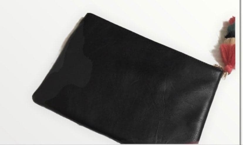 NWT Mali + Lili Vegan Leather Embroidered w/ Tassel Clutch - Thumbnail 3