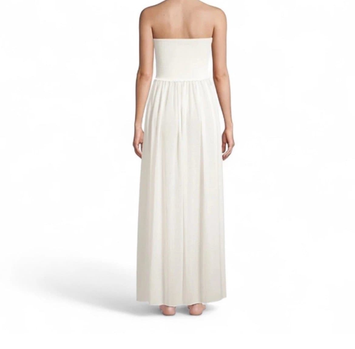 Ramy Brook “Calista” Strapless Smocked Tulle Dress White NWT Size Medium - Thumbnail 3