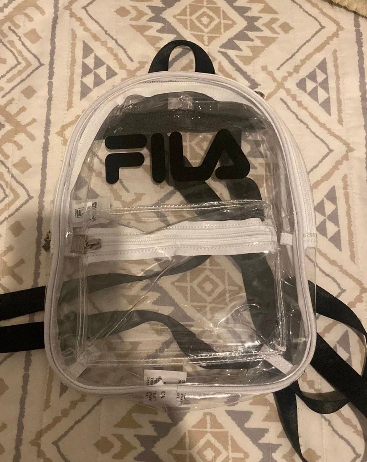 FILA Mini Clear Backpack w/ White Trim - Image 1
