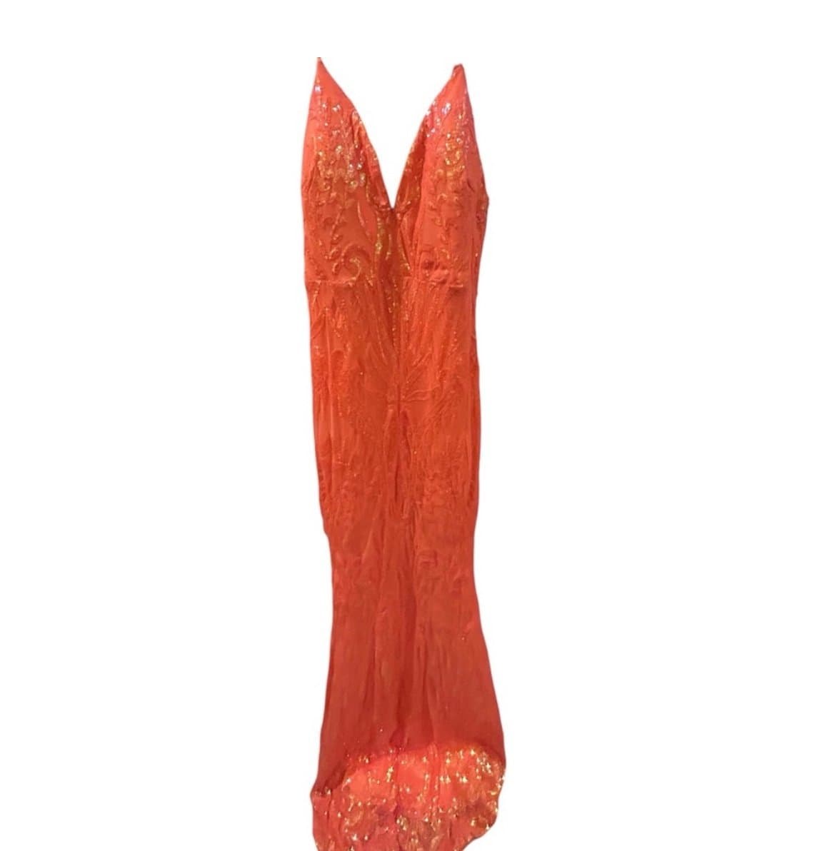 Elsa Sequin Gown in Orange Fashion Nova Size Large NWT - Thumbnail 5