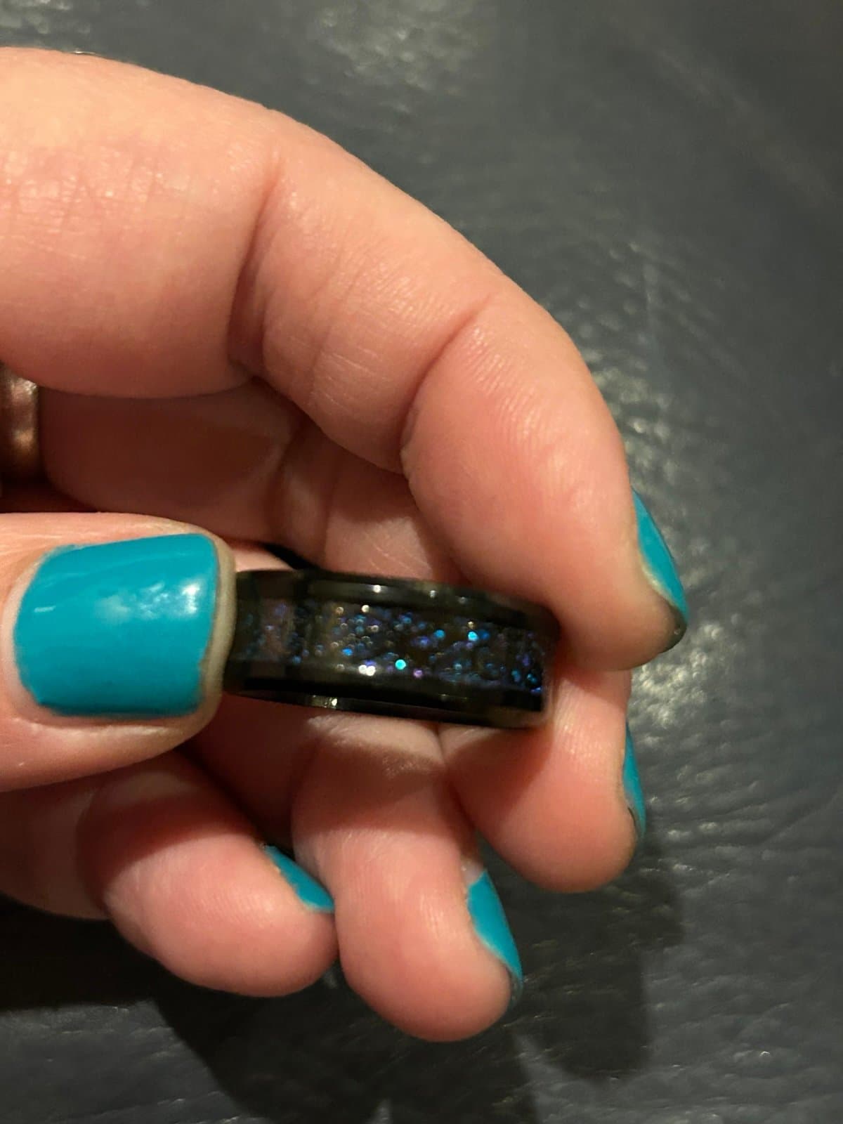 8MM Black & Blue Tungsten Celtic Royal Dragon Ring Size 9 - Thumbnail 2