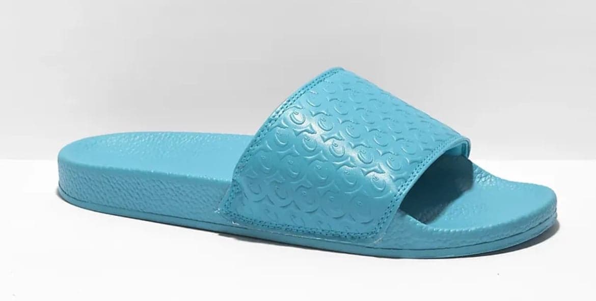 Cookies Monogram Embossed Blue Slide Sandals Unisex - Image 1