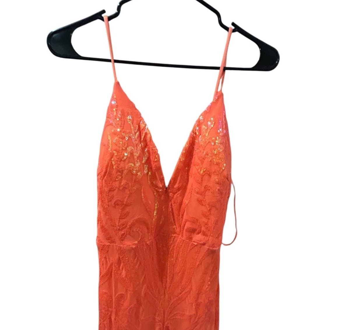 Elsa Sequin Gown in Orange Fashion Nova Size Large NWT - Thumbnail 4