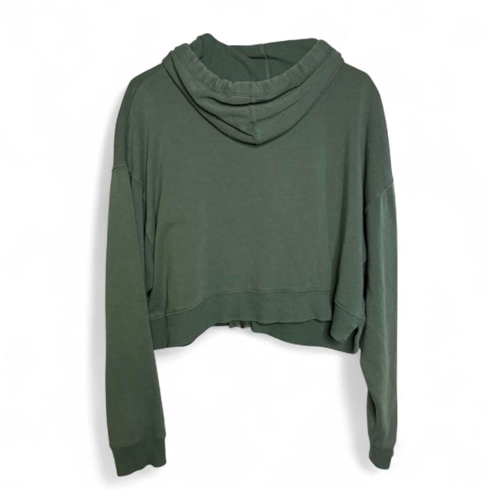 Aeropostale Women’s Small Cropped Hoodie Green Size Medium Full Zip - Thumbnail 2