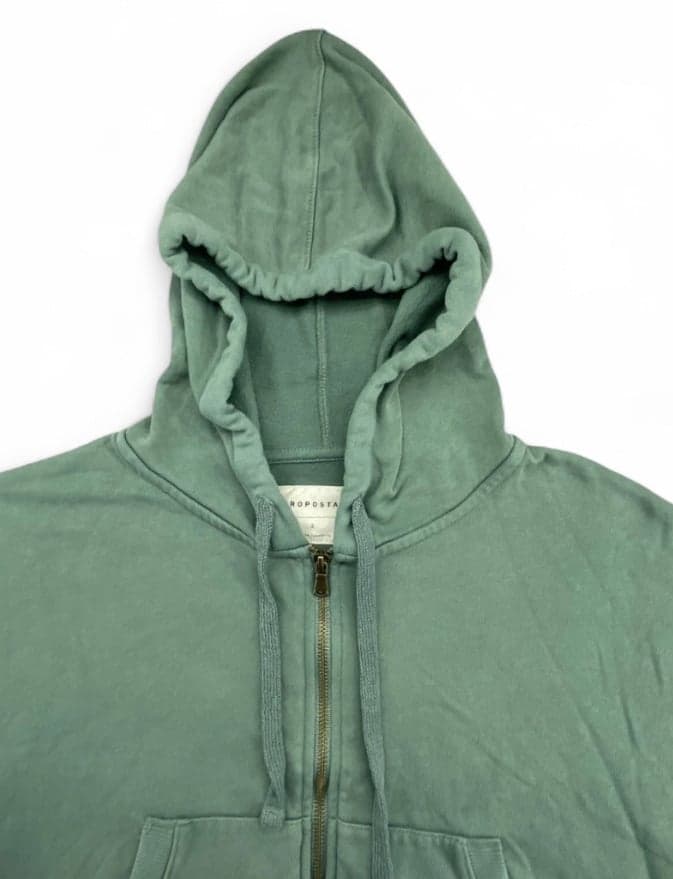 Aeropostale Women’s Small Cropped Hoodie Green Size Medium Full Zip - Thumbnail 3