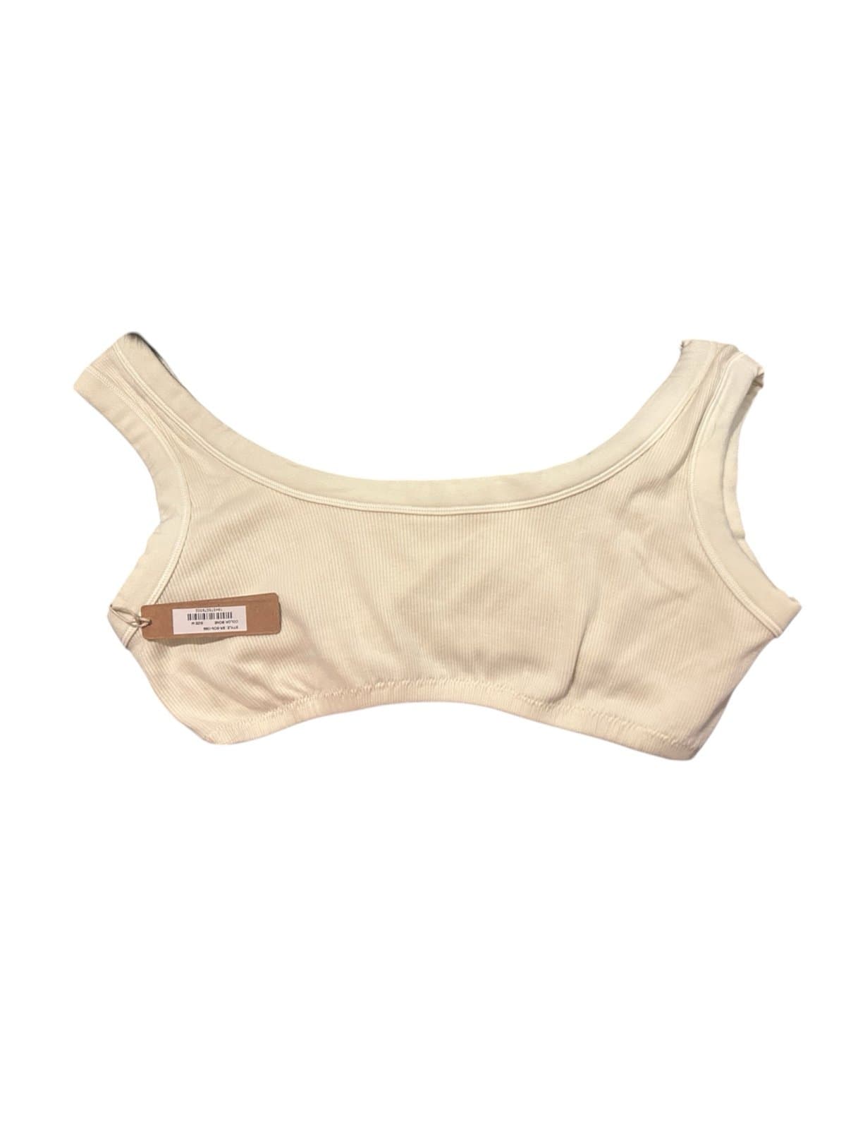 SKIMS Stretch Ribbed Scoop Bralette in Bone Size Medium NWT - Thumbnail 3