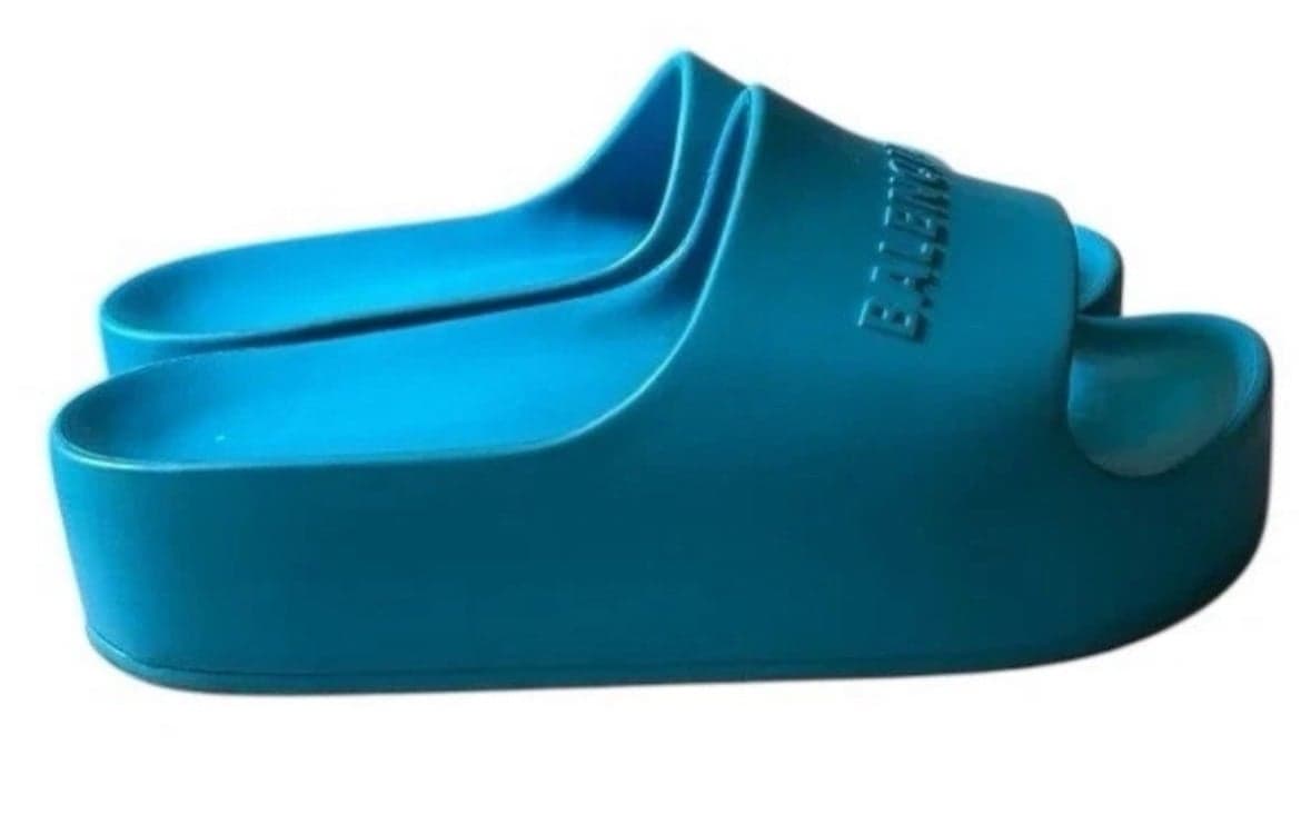 Balenciaga Slides Chunky Platform Slides Unisex Sandals NEW Blue - Thumbnail 3