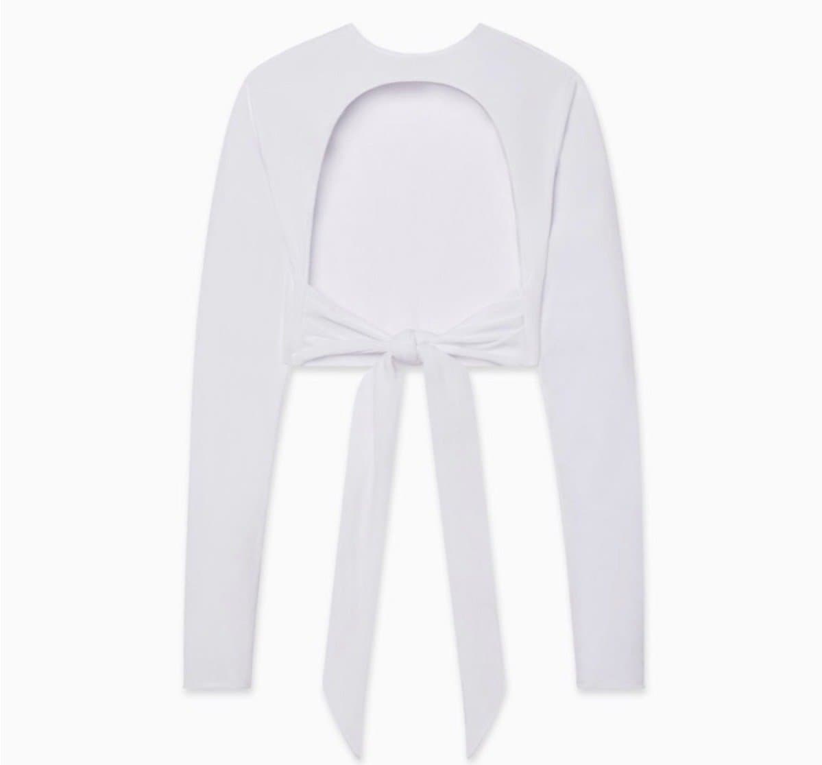 KHY Kylie Jenner Archive Long Sleeve Wrap Top in White Size Medium NWT - Thumbnail 5