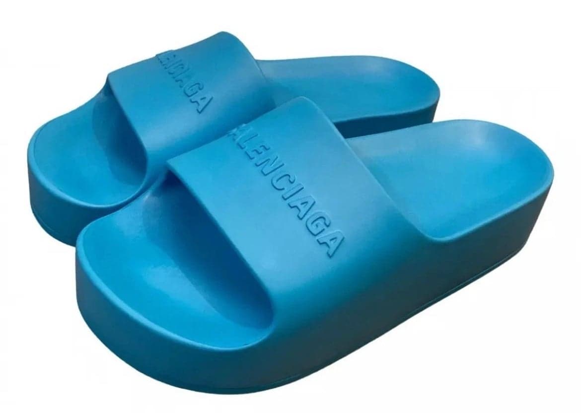 Balenciaga Slides Chunky Platform Slides Unisex Sandals NEW Blue - Thumbnail 2